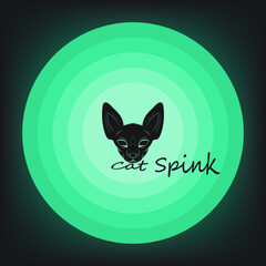 sphink cat head silhouette with circle background