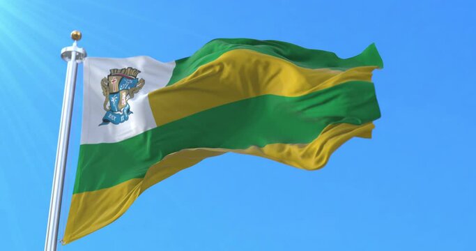 Aracaju flag, Sergipe, Brazil. Loop