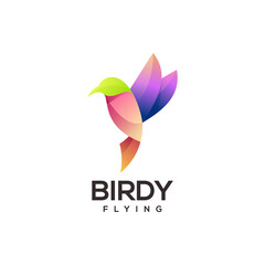 Fototapeta na wymiar Bird logo colorful illustration gradient abstract