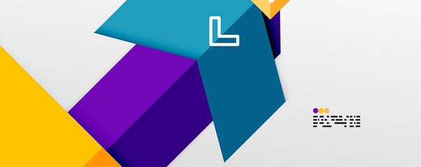 Shiny color triangles and geometric shapes vector abstract background