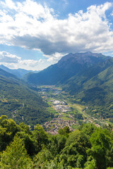 Fototapeta na wymiar Beautiful panorama of Valsassina, Lecco, Lombardy, Italy.
