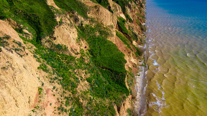 canyon cliffs seashore ocean top view