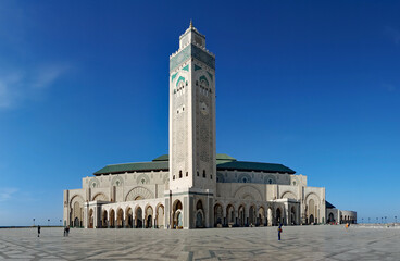 Morocco Casablanca - Hassan II Mosque oceanfront mosque with high minaret