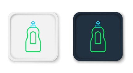 Line Dishwashing liquid bottle icon isolated on white background. Liquid detergent for washing dishes. Colorful outline concept. Vector