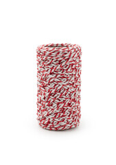 White with red color rope texture background 