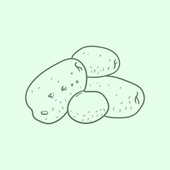 Potatoes Line vector illustration. Detailed Food icon for mobile concept, print, menu, and web apps. For for restaurant, bar, vegan, healthy and organic food, market, farmers market.