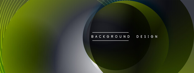 Gradient circles with shadows. Vector techno abstract background. Modern overlapping forms wallpaper background, design template