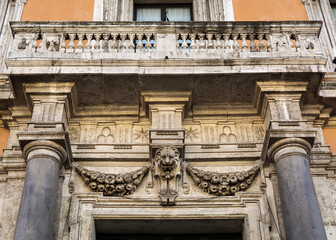 Lateran palace entrance portal, Rome, Italy