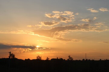 sunset over the city