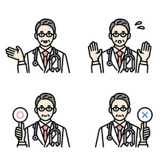 男性医師の上半身アバターセット