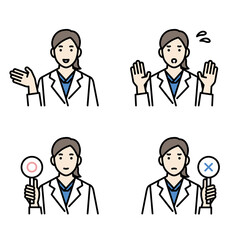 女性医師の上半身アバターセット