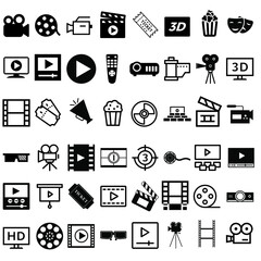 Movie vector icon Set. cinema illustration sign collection. theater symbol.