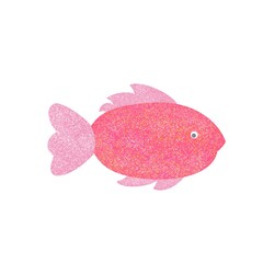 Fantasy textured fish hand drawn digital illustration