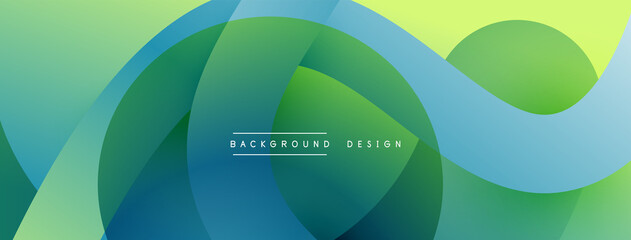 Abstract overlapping lines and circles geometric background with gradient colors