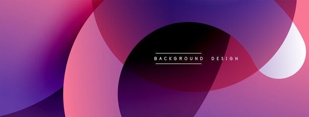 Abstract overlapping lines and circles geometric background with gradient colors