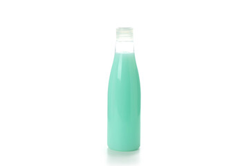 Blank bottle of shampoo isolated on white background