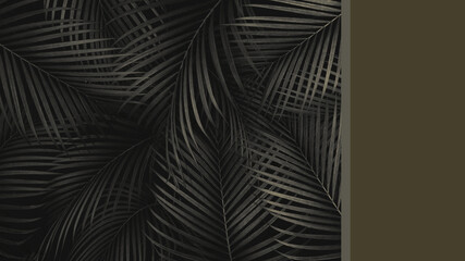 vintage style of  palm leaves with copy space