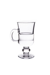Glass with water inside isolated on white background