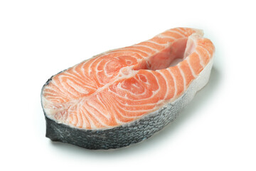 Fresh raw salmon isolated on white background