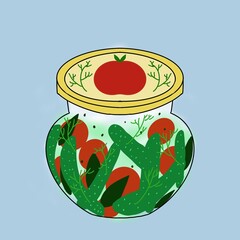 Vegetable, tomato’s, cucumbers, salt, food, red, isolated