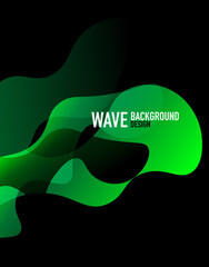 Vertical fluid gradient wave abstract background. Bright color waves in the dark. Vector Illustration For Wallpaper, Banner, Background, Landing Page