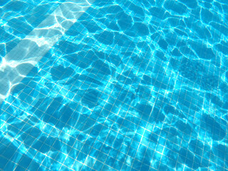 Bottom of a pool seen through the water