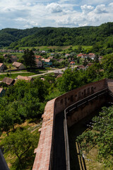 Alma Vii village in Transylvania, Romania. Colorful houses in Alma Vii, the place where traditions come back to life