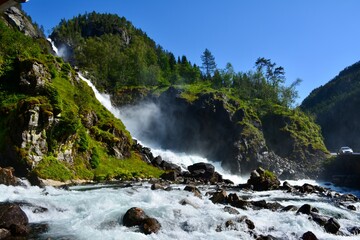 waterfall in the mountains