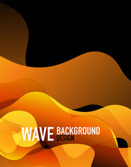 Vertical fluid gradient wave abstract background. Bright color waves in the dark. Vector Illustration For Wallpaper, Banner, Background, Landing Page