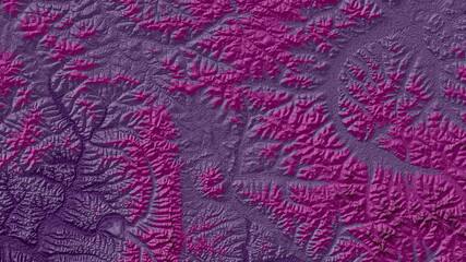Purple Pink Digital Elevation Model in West of Russia