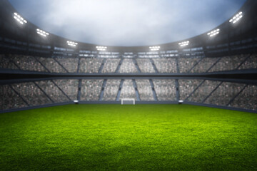 Professional soccer field stadium background