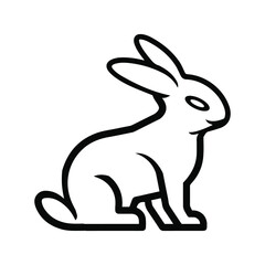 Obraz premium Rabbit icon (Animal, bunny, rabbit icon) Black Vector illustration