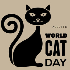 International Cat Day poster or banner design template. Vector Illustration