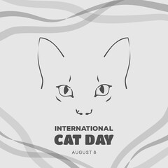 International Cat Day poster or banner design template. Vector Illustration