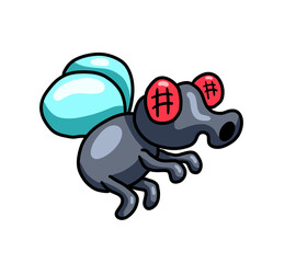 Stylized Adorable House Fly