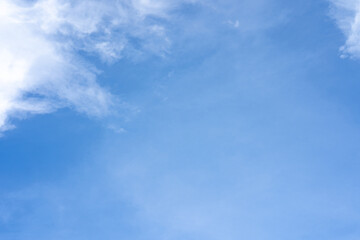Beautiful blue sky with tiny cloud.	