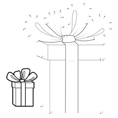 Dot to dot Christmas puzzle for children. Connect dots game