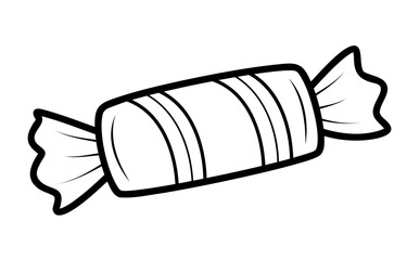 Christmas coloring book or page. Candy black and white illustration
