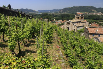 Vallée du Rhône Village traditionnel Vignes vignoble du Côtes du Rhône Auvergne Rhône Alpes France