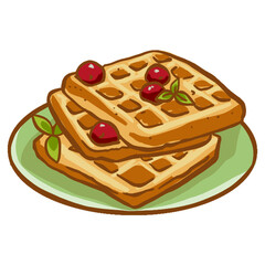 Modern icon waffles symbol and White background