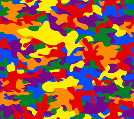 Lgbd camouflage vector pattern, trendy texture, seamless background.