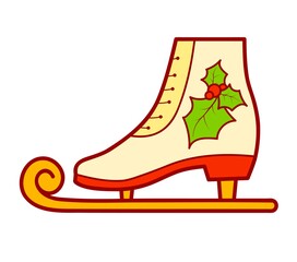 Christmas cartoons clip art . Skates clipart illustration