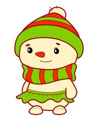 Christmas cartoons clip art . Snowman clipart illustration