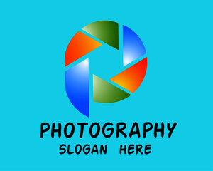 a simple vector illustration to be used as a slogan or logo for photography foto