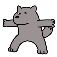 立ちふさがる犬