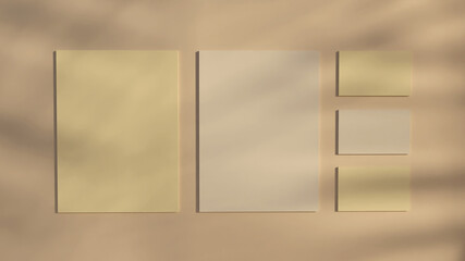 Stationary Business card mockup 3d rendering