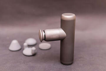 Electric smart percussion massage gun with rubber heads