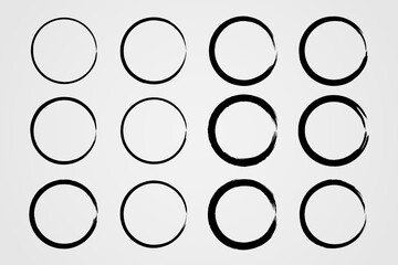 new collection set of vector Grunge frame collection. rounded Grunge border set in white background