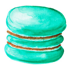  Hand painted in watercolor. Coffee, cake, marshmallow, cherry, bun, blueberry, strawberry.Cakes, love heart,strawberry cupcakes.