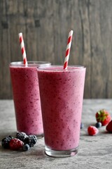 Mixed berry smoothies